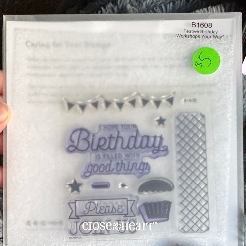 Close to My Heart Festive Birthday Home Design Stamps - Purple and Gray